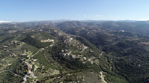 High angle view of landscape against sky