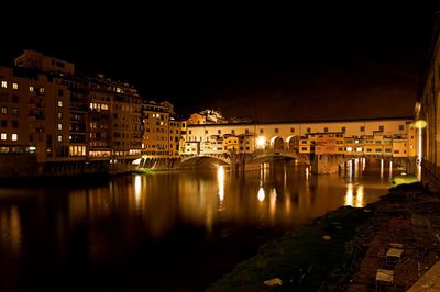 Illuminated buildings at night