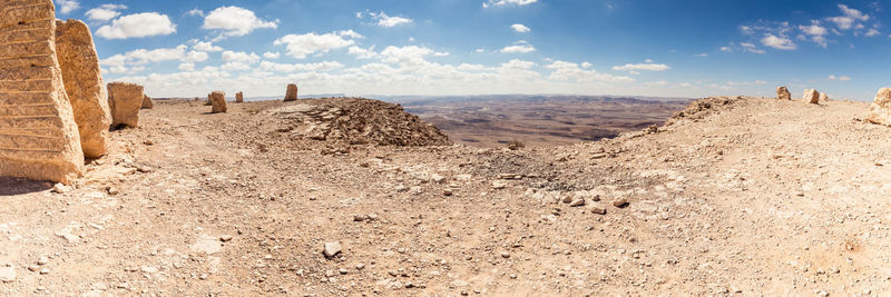 Panoramic view of desert against sky