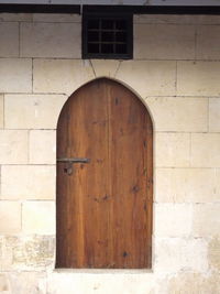 Closed door of old building