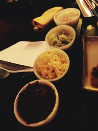 Close-up of food on table