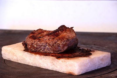 Close-up of bread on cutting board