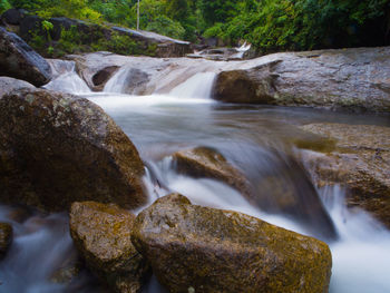 Scenic view of waterfall