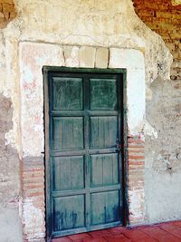 Closed door of building