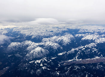 Aerial view of the alps in italy