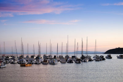 Boats in sea