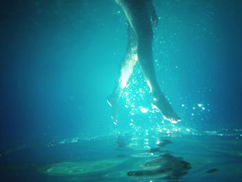 Close-up of hands in water