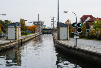 View of canal along buildings