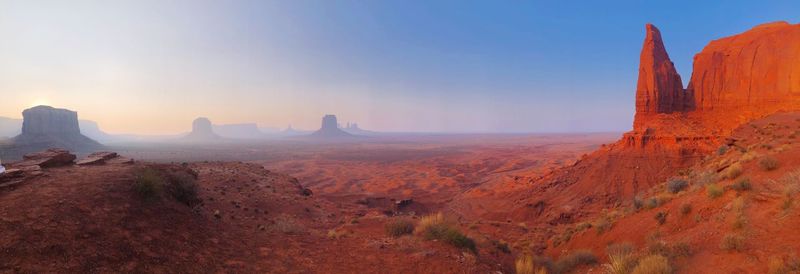 Scenic view of rock formations against sky