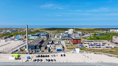 Aerial from a nuclear power plant near petten in north holland in the netherlands