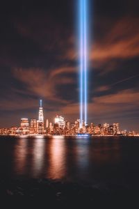 Illuminated city at night