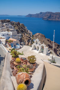 Beautiful landscape panorama view of santorini greece