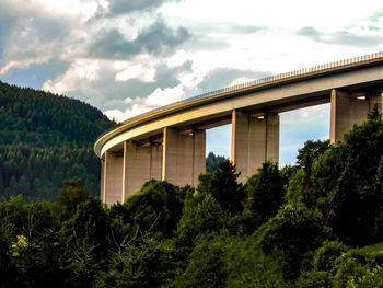 Low angle view of bridge against sky