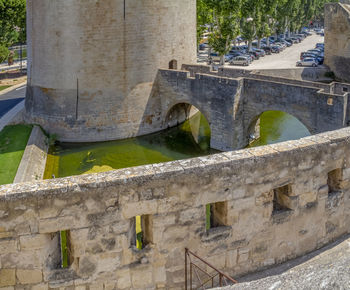 High angle view of historical building