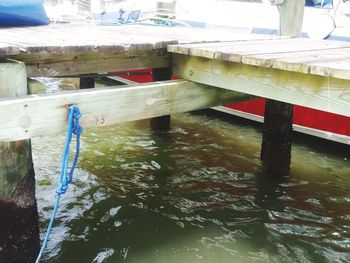 High angle view of bridge over lake