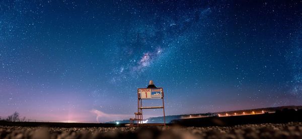 Building against sky at night