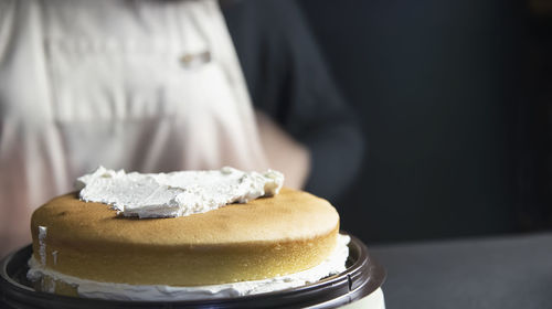 Close-up of cake on table