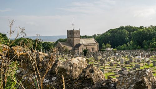 Panoramic view of historic building against sky