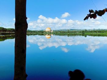 Reflection of sky in lake