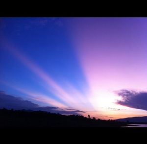 Scenic view of landscape against sky at sunset