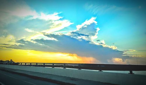 Scenic view of sea against sky at sunset