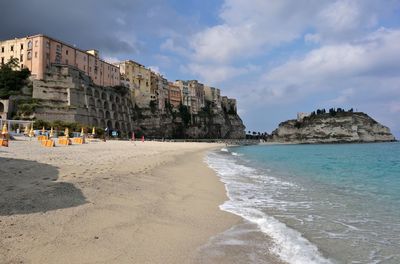 Panoramic view of beach against sky