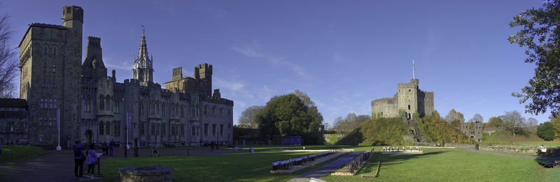 Panoramic view of historic building against sky
