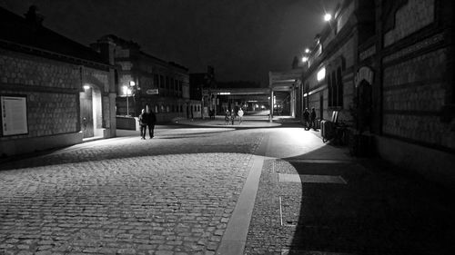 Illuminated street light at night