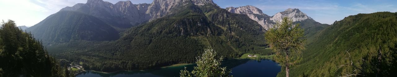 Panoramic view of mountains against sky