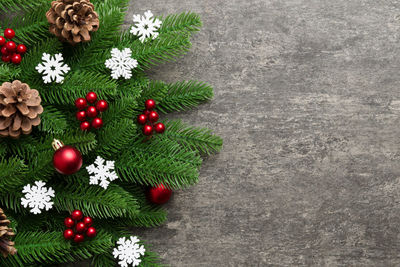 Christmas decorations on table