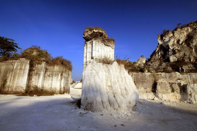 Built structure against clear blue sky