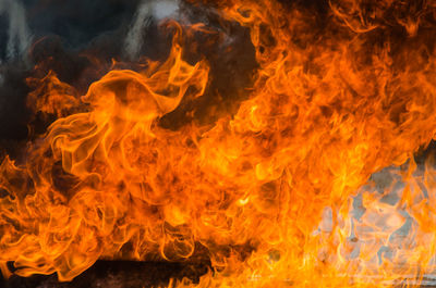 Close-up of fire burning