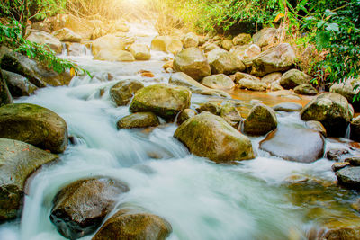 Stream flowing through rocks