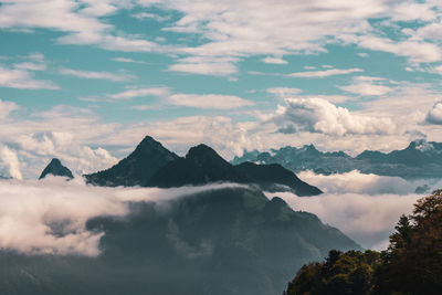 Scenic view of mountains against sky