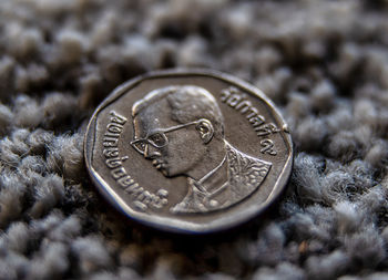 Close-up of coin