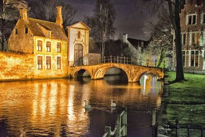 Canal with buildings in background