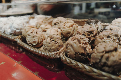 Close-up of ice cream for sale in store