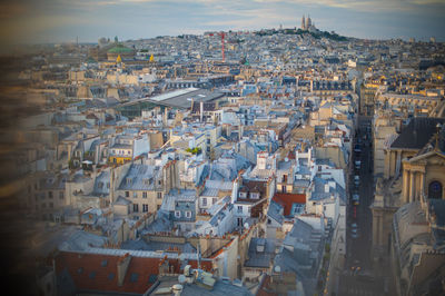 High angle view of townscape against sky