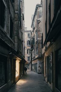 Empty alley amidst buildings