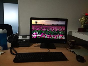 Flowers on table at home