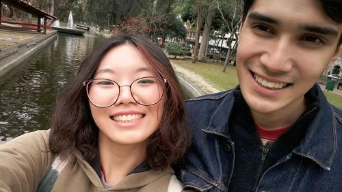 Portrait of smiling young couple