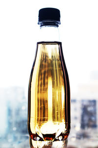 Close-up of beer bottle