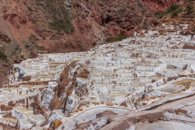 High angle view of rock formations