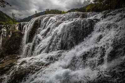 Scenic view of waterfall