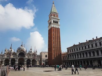 Group of people in saint mark's square , venice