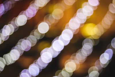 Full frame shot of illuminated defocused lights
