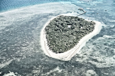 High angle view of ice cream on beach