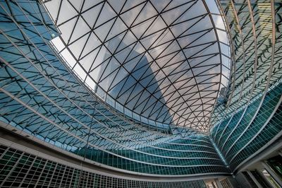 Low angle view of modern building against sky