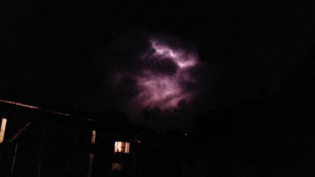 sky, night, low angle view, weather, cloud - sky, storm cloud, cloudy, built structure, illuminated, architecture, building exterior, overcast, dark, nature, dramatic sky, dusk, outdoors, silhouette, moon, no people