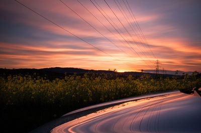 Road against sky during sunset
